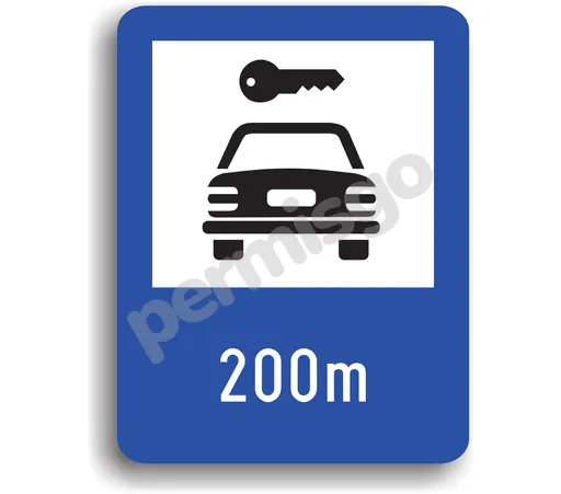 Semnul de circulație „Închirieri auto”