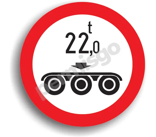 Semnul de circulație „Accesul interzis vehiculelor cu masa pe osia tripla mai mare de ... t”