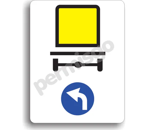 Semnul de circulație „Direcție obligatorie pentru vehicule care transportă mărfuri periculoase”