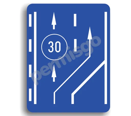 Semnul de circulație „Bandă destinată circulației vehiculelor lente”