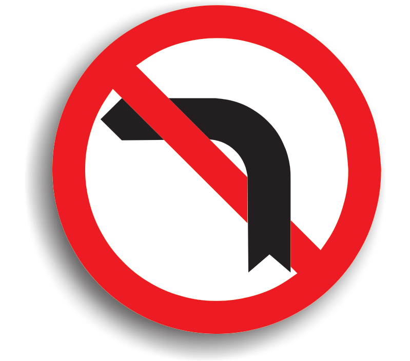 Semnul de circulație „Interzis a vira la stânga” — indicator rutier de interzicere sau restricție